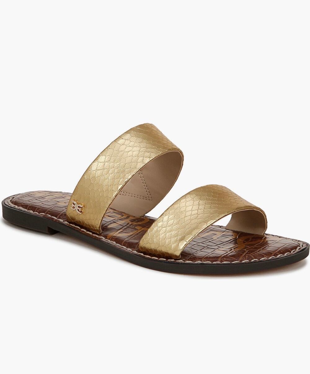 NEW Sam Edelman Gala Slide Sandal in Gold Brown - Size: 7